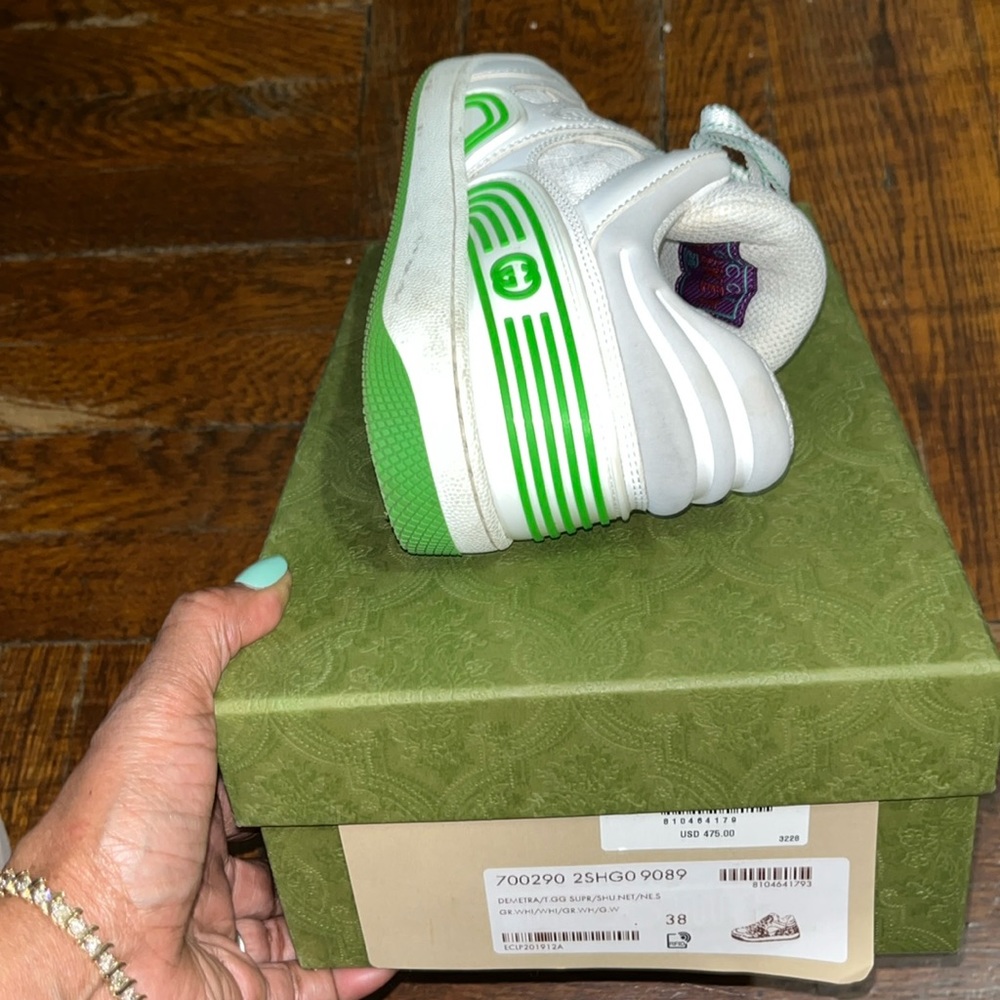 Gucci Sneaker Basket Low White Demetria Green